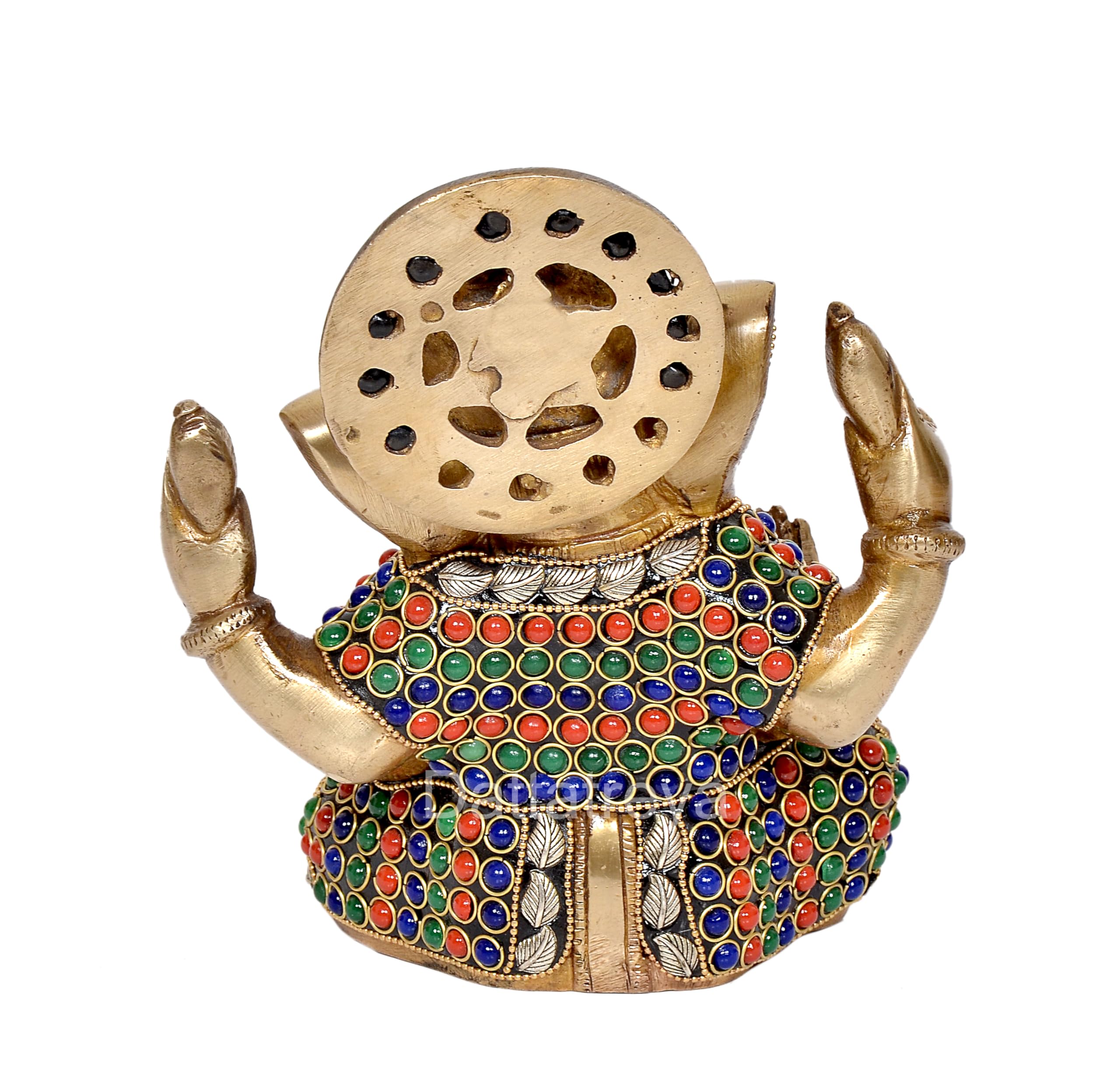 Dattatreya Brass Ganesh Statue Handcrafted Lord Ganesha Idol For Home Decor And Pooja - Hindu God Ganapati Figurine (Height 6.5